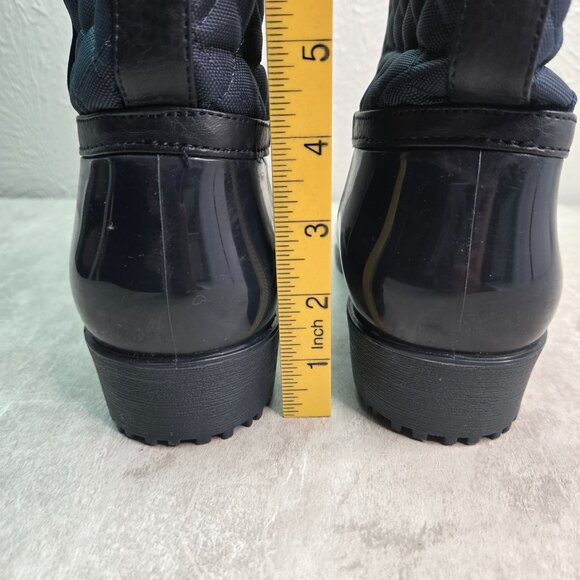 Tommy Hilfiger Rubber Rain Boot 9 Blue Quilted Preppy  Equestrian Outdoor Winter - Picture 10 of 12